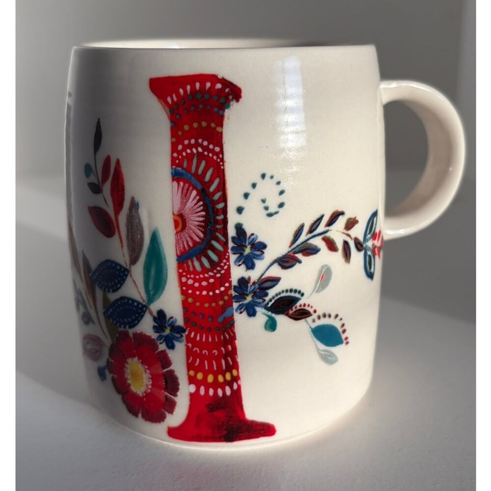 Starla M Halfmann - Anthropologie "I" Monogram Floral Mug